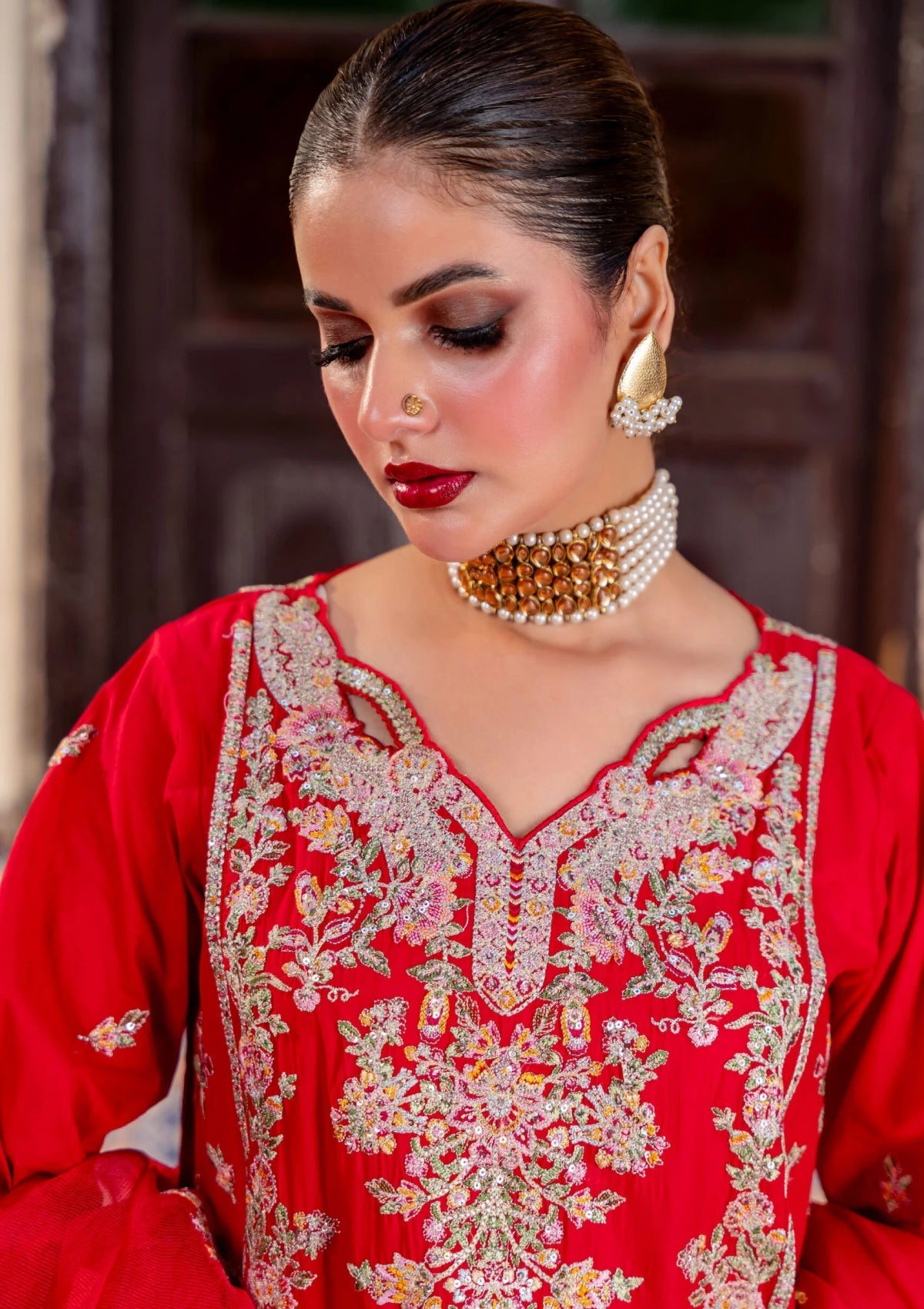 Fatima Hussain (Leila) embroidered lawn 3pc with embroidered khadi net duppata