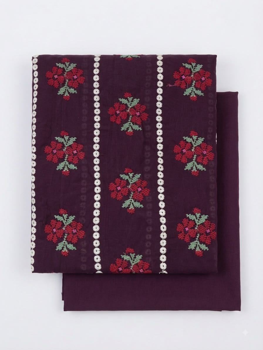 Sale Bareeze style embroided lawn shirt with plain trouser