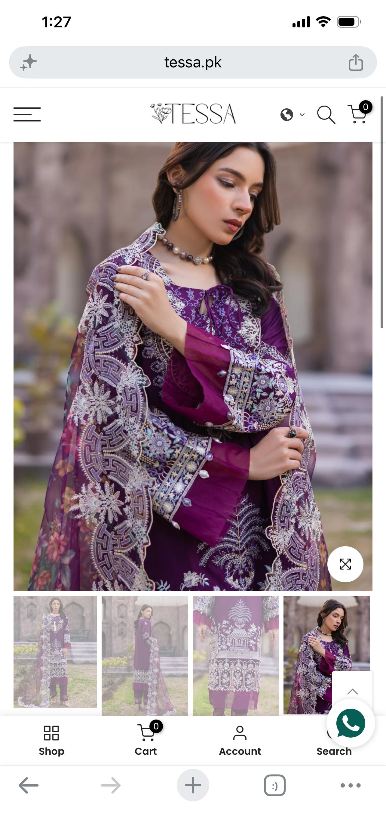 Tessa luxury formal stitched 3 pc