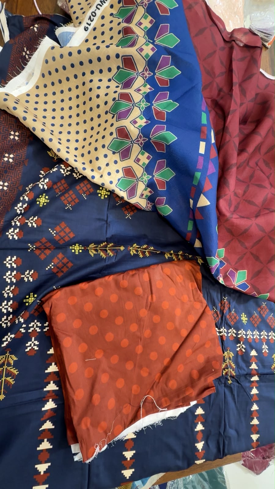 Sale Jazmine printed linen 3pc with printed wool shawl (winter)