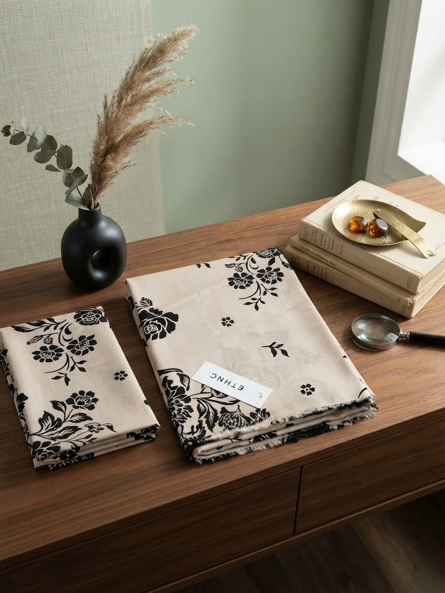 Ethnic All over printed linen 2Pc
