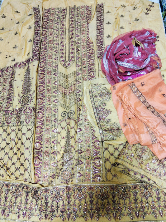 Sale Asim jofa embroided lawn 2pc l+ breeze embroided pure chiffon dupatta