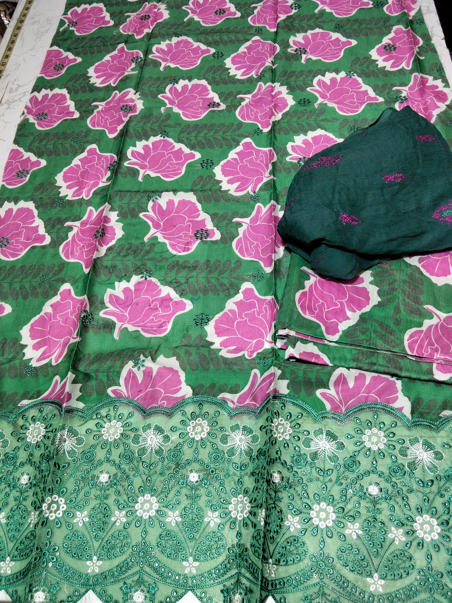 Sale embroided lawn 2pc+ breeze embroided pure chiffon dupatta