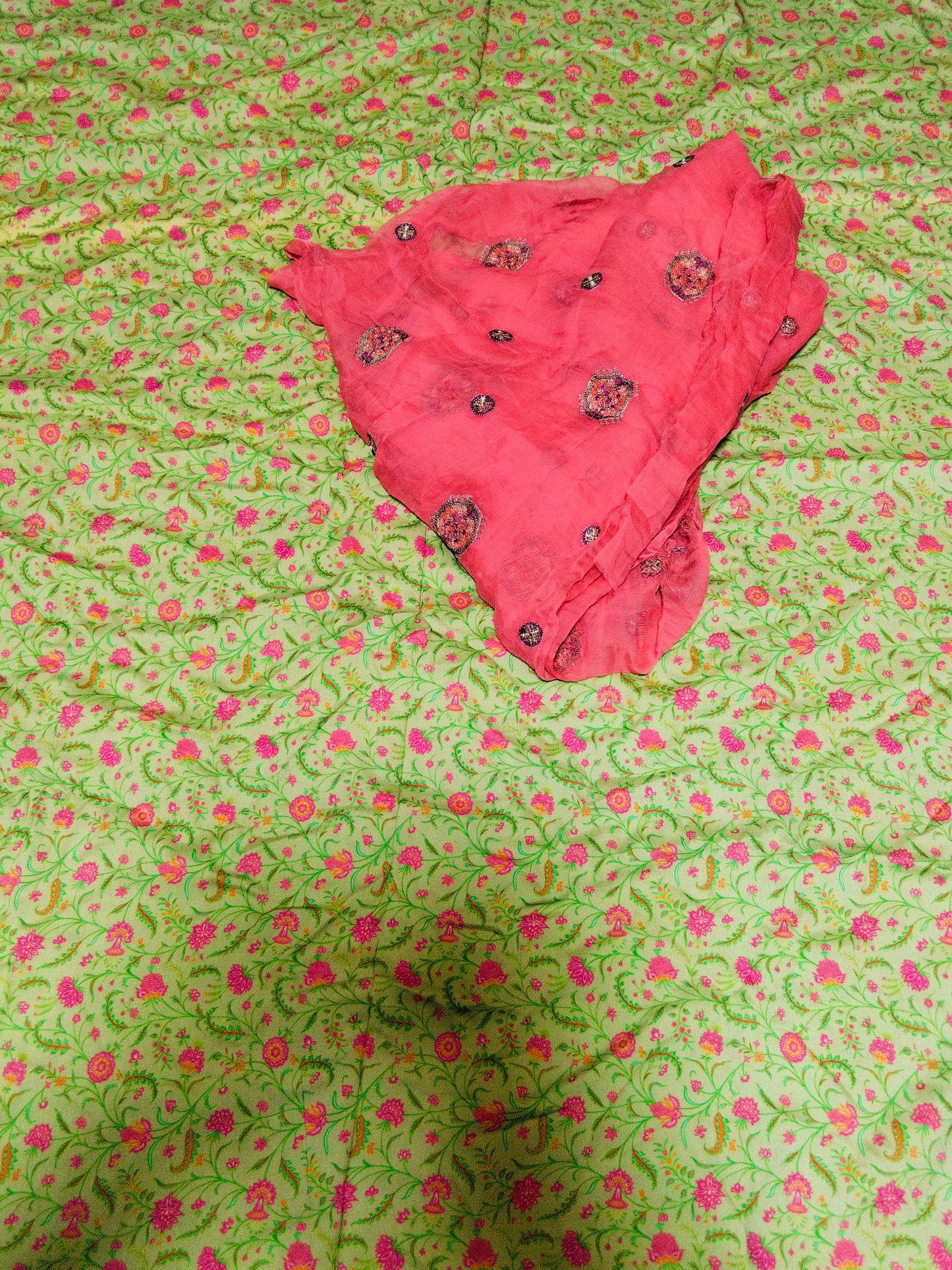 Sale printed Linen 2pc+ breeze  embroided pure chiffon dupatta