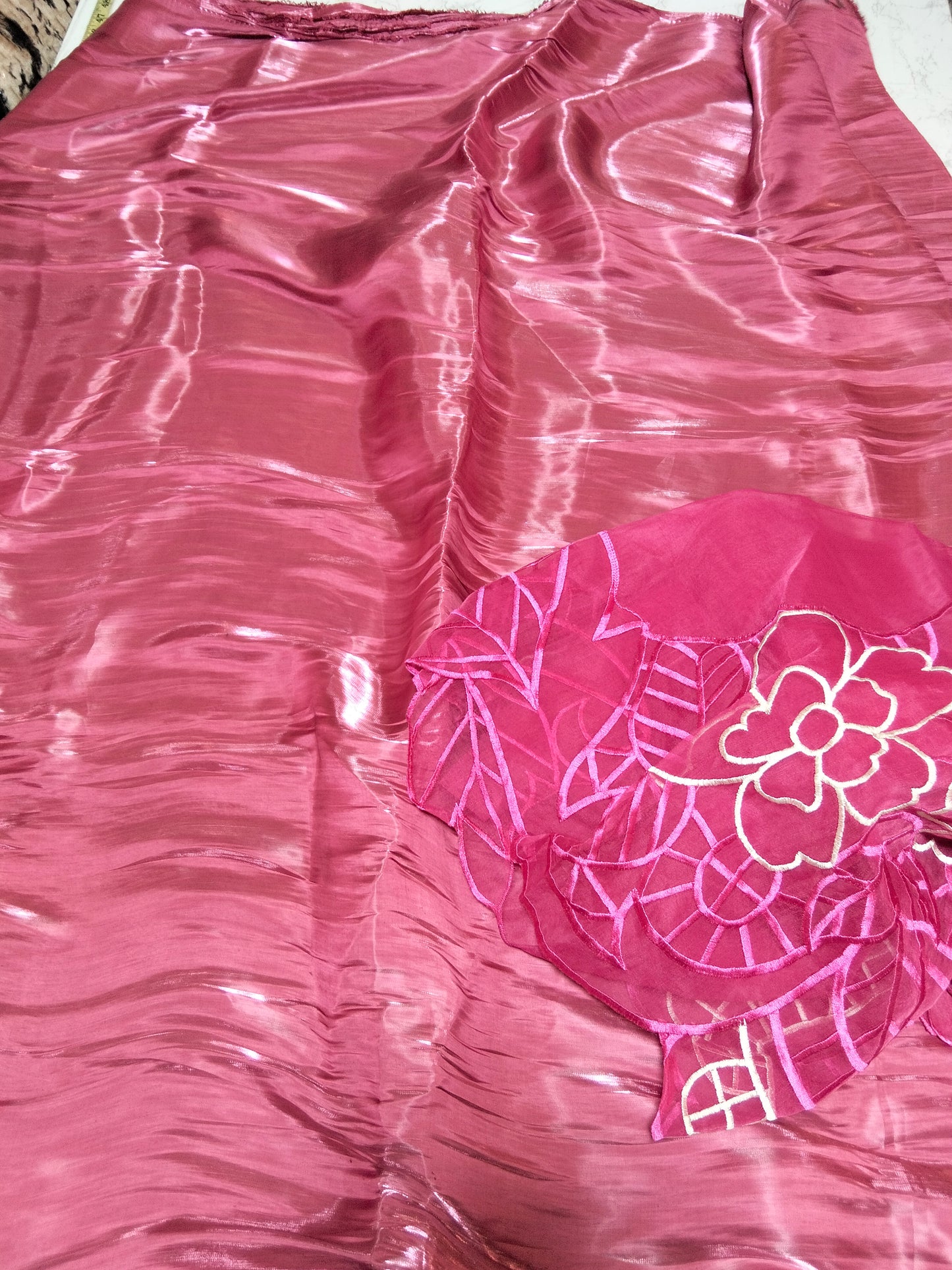 Sale Plain shisha silk 2pc+ Embroided organza fabric dupatta