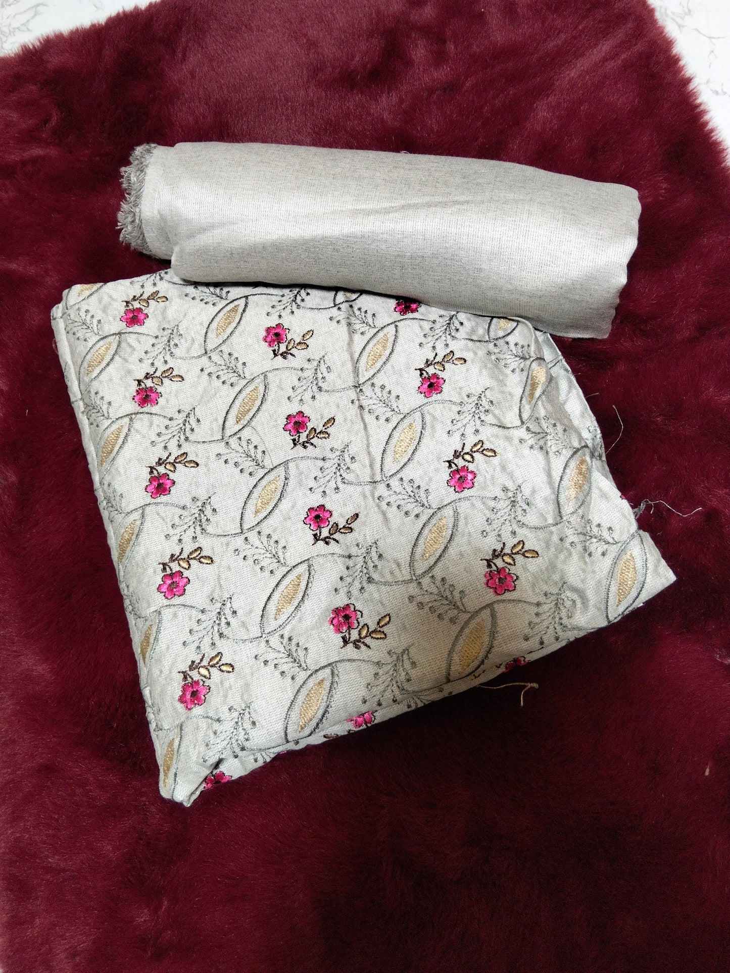Sale embroided khadar 2pc embroided shirt with plain trouser