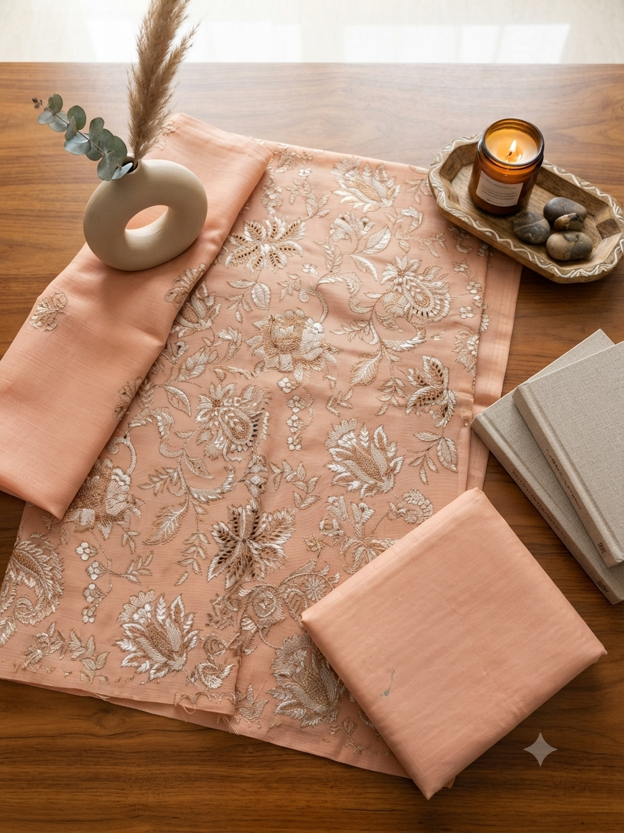 Sale embroided khadar 2pc shirt and plain trouser