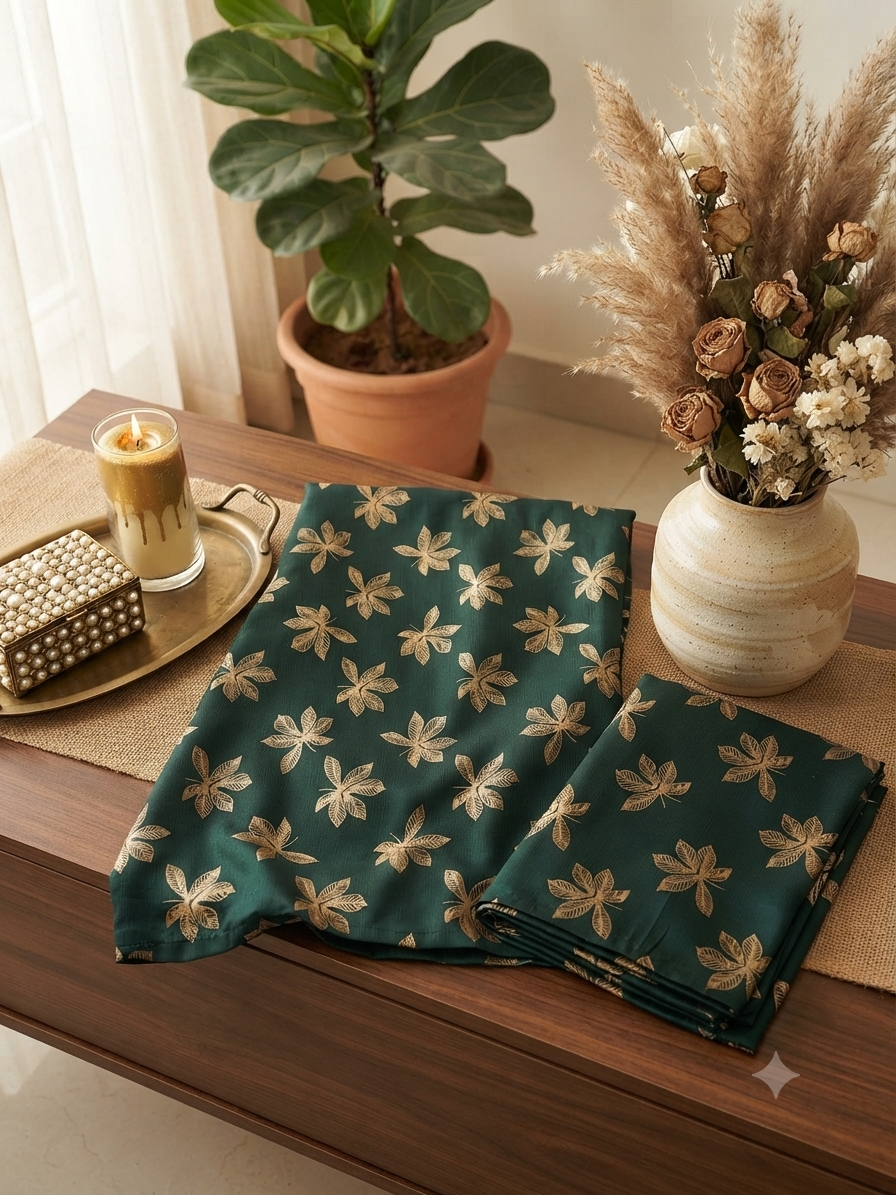 Block printed raw silk 2 pc