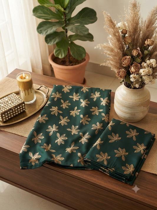 Block printed raw silk 2 pc