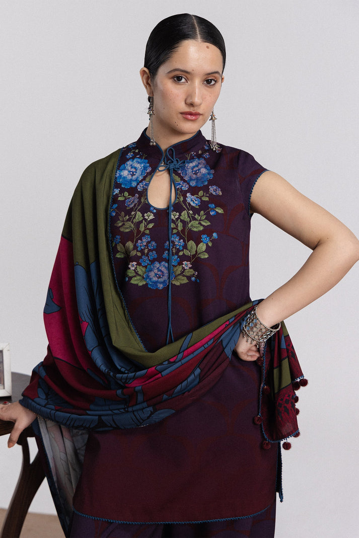 Coco prints by Zara shahjhan  MIRA -1B printed linen 3pc