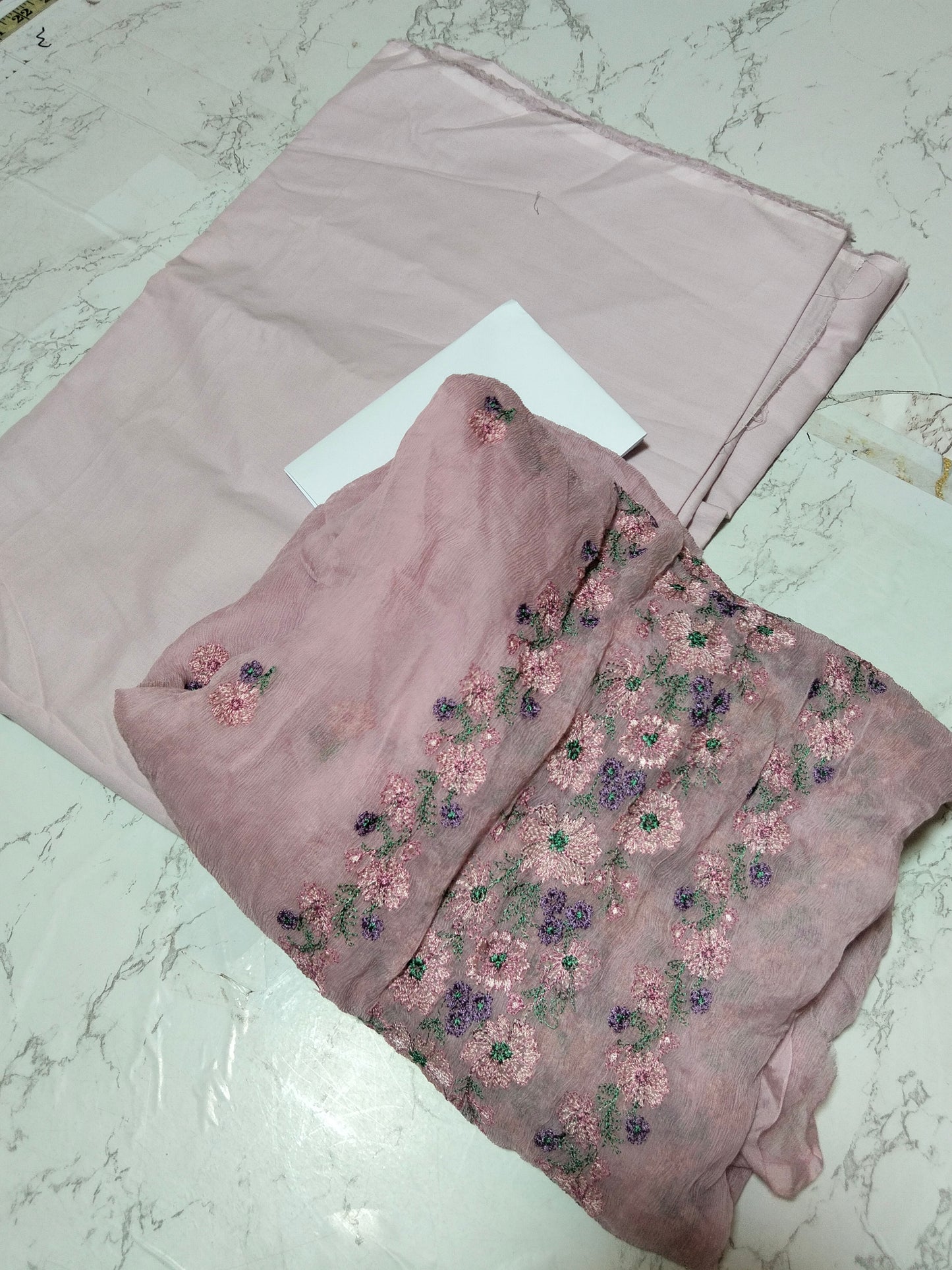 Sale plain lawn 2 PC+ breeze embroided pure chiffon dupatta