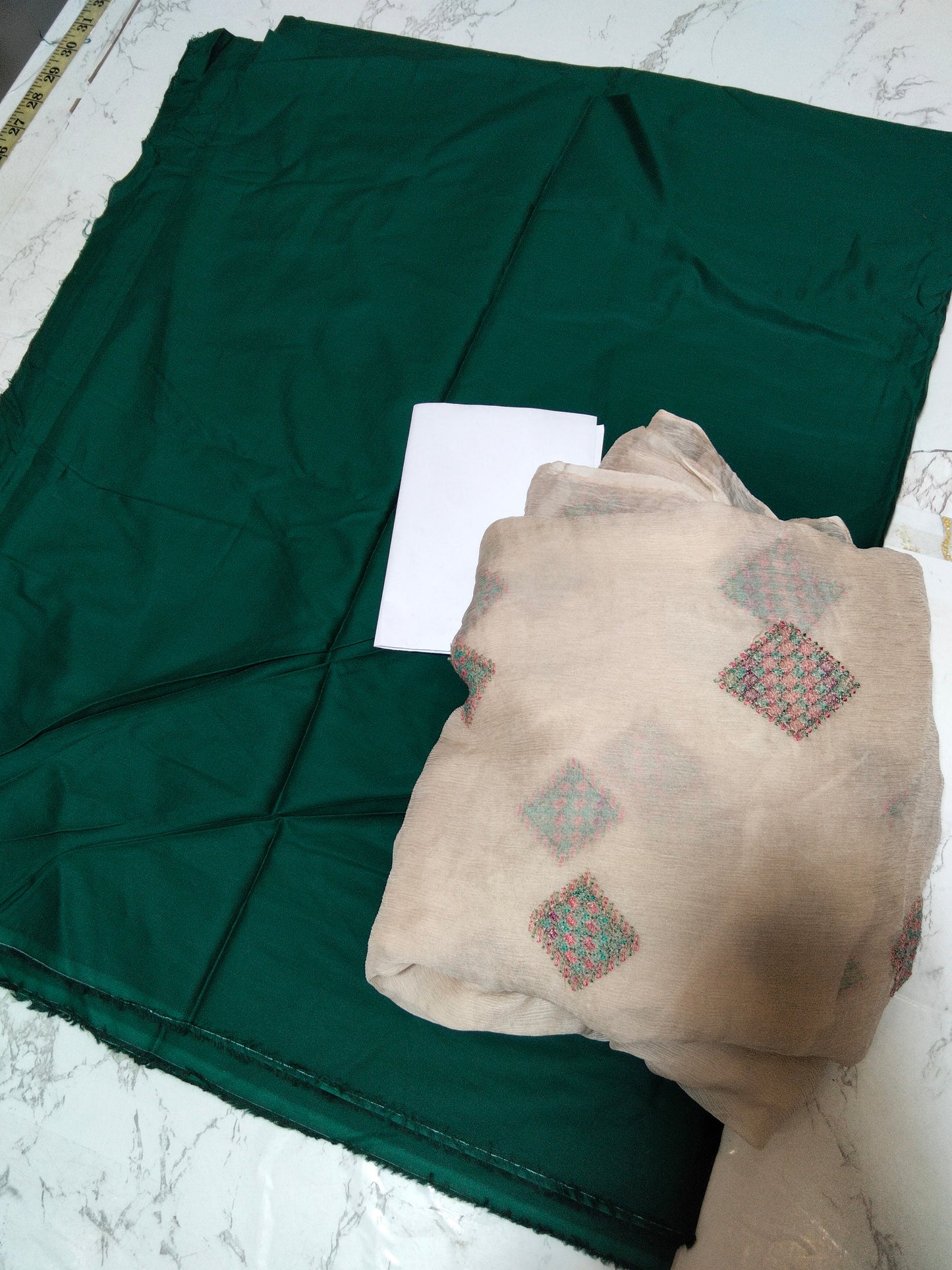 Sale plain row silk 2pc+ breeze embroided pure chiffon dupatta