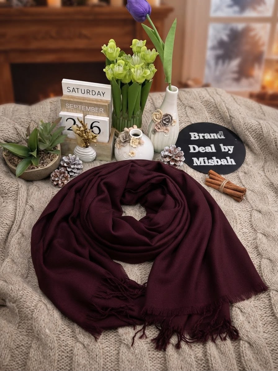 Plain Winter Wool Shawl