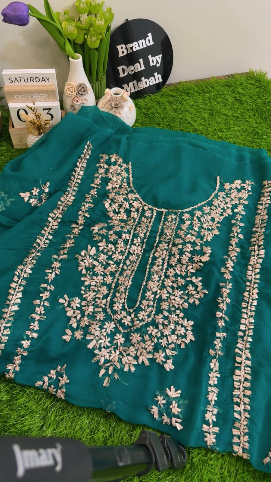 Luxury chiffon gotta work Shirt and Dupatta (N)