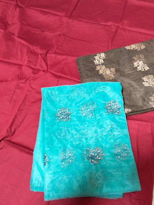 Sale plan lawn 2pc+ Net embroidered Duppata (2)