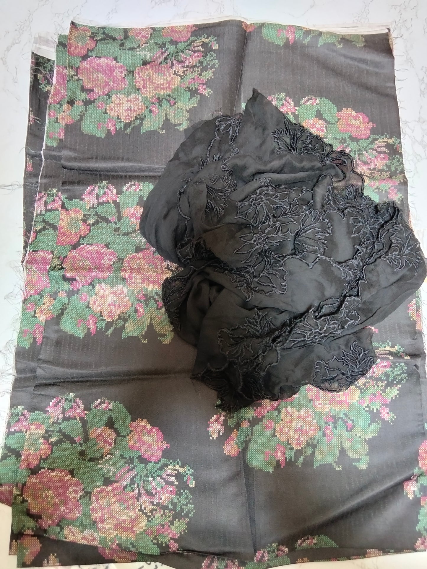 Sale Ethnic Viscose 2Pc+Breeze embroidered pur chiffon dupatta