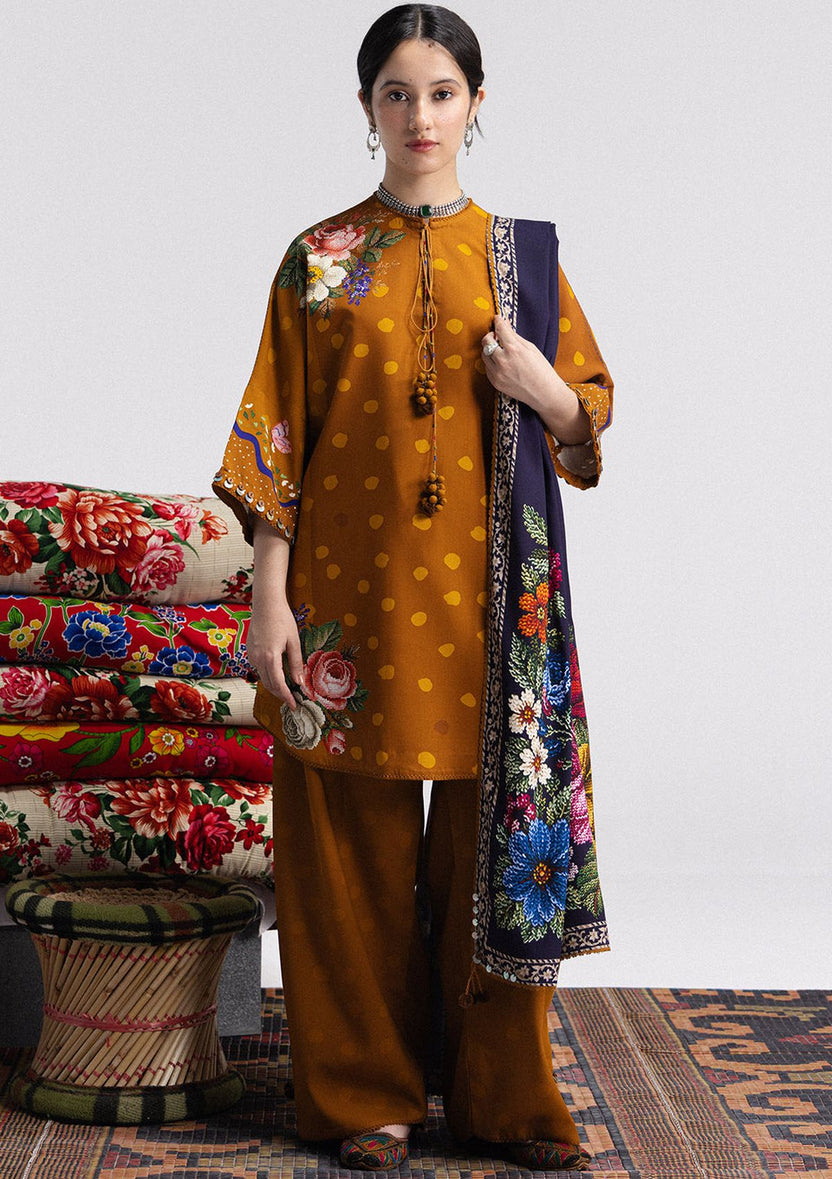Coco prints by Zara shahjhan  AMELIA-5B printed linen 3pc