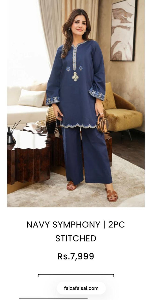 Unstitched lawn embroided 2pc