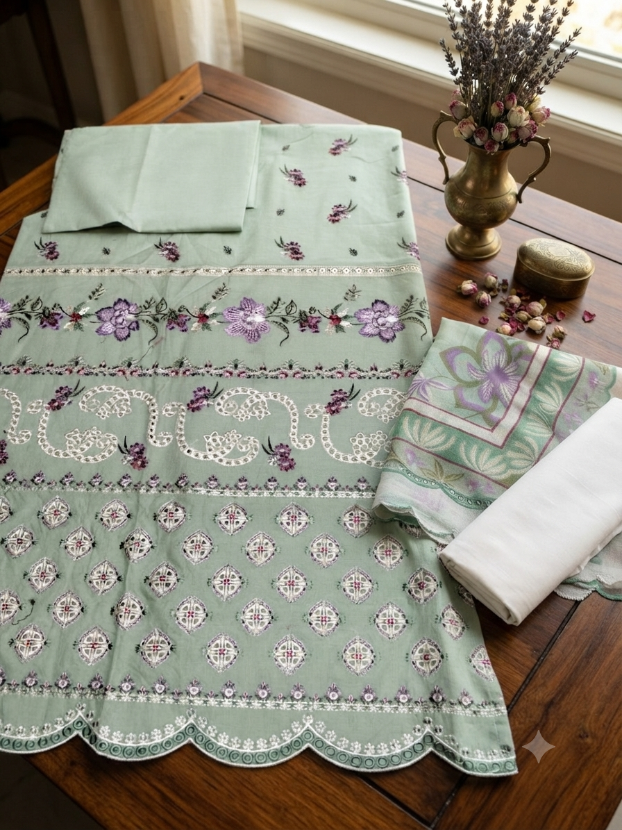 Nureh Riaz arts luxury embroidered lawn 3pc