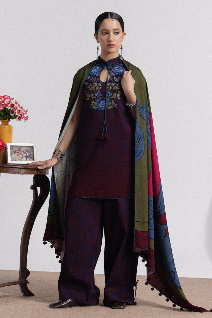Coco prints by Zara shahjhan  MIRA -1B printed linen 3pc