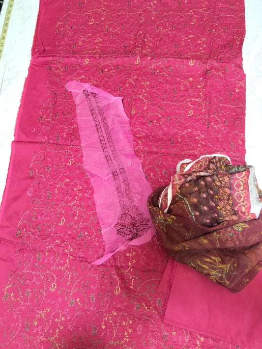 Sale coco by zhara Shahjahan embroided lawn 3pc with printed chiffon dupatta