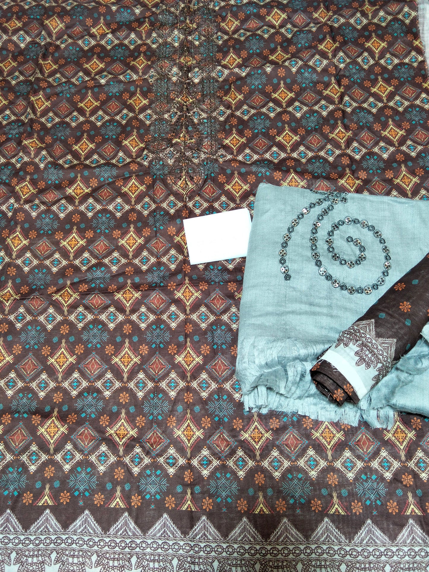 Sale embroided khadar 3 PC