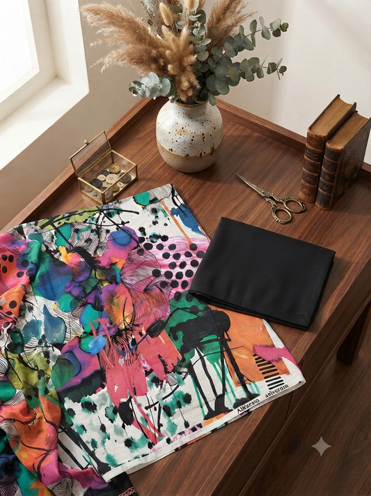 Alkaram printed khaddar 2 pc shirt and trouser