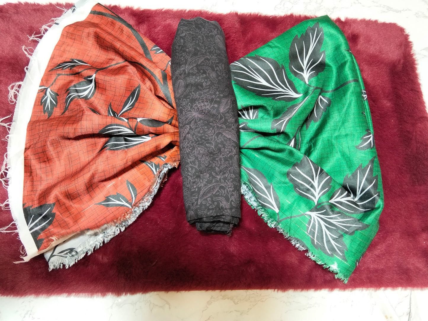Sale Jazmine printed linen 3pc with printed shawl (winter)