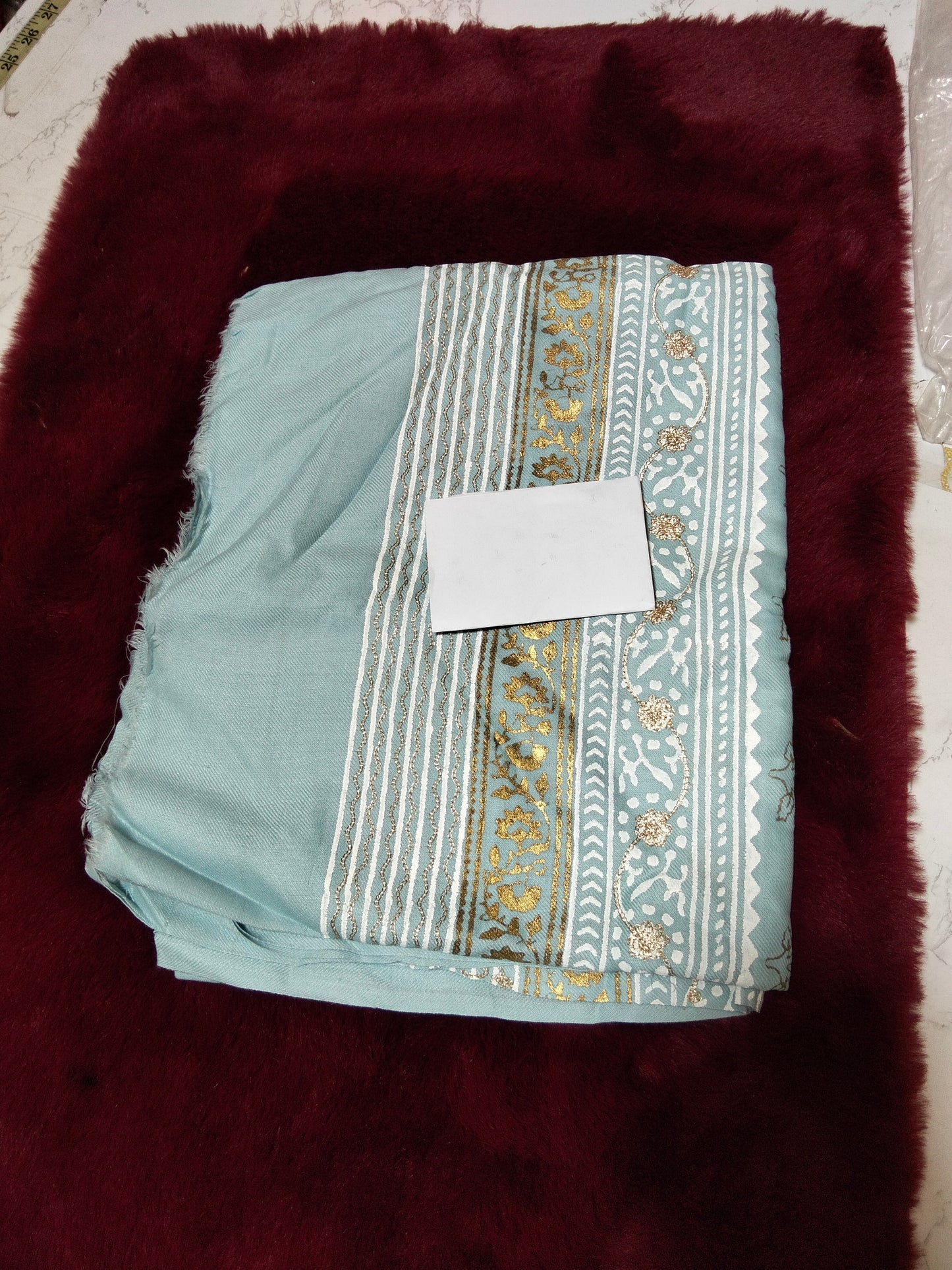 Alkaram block printed winter shwal