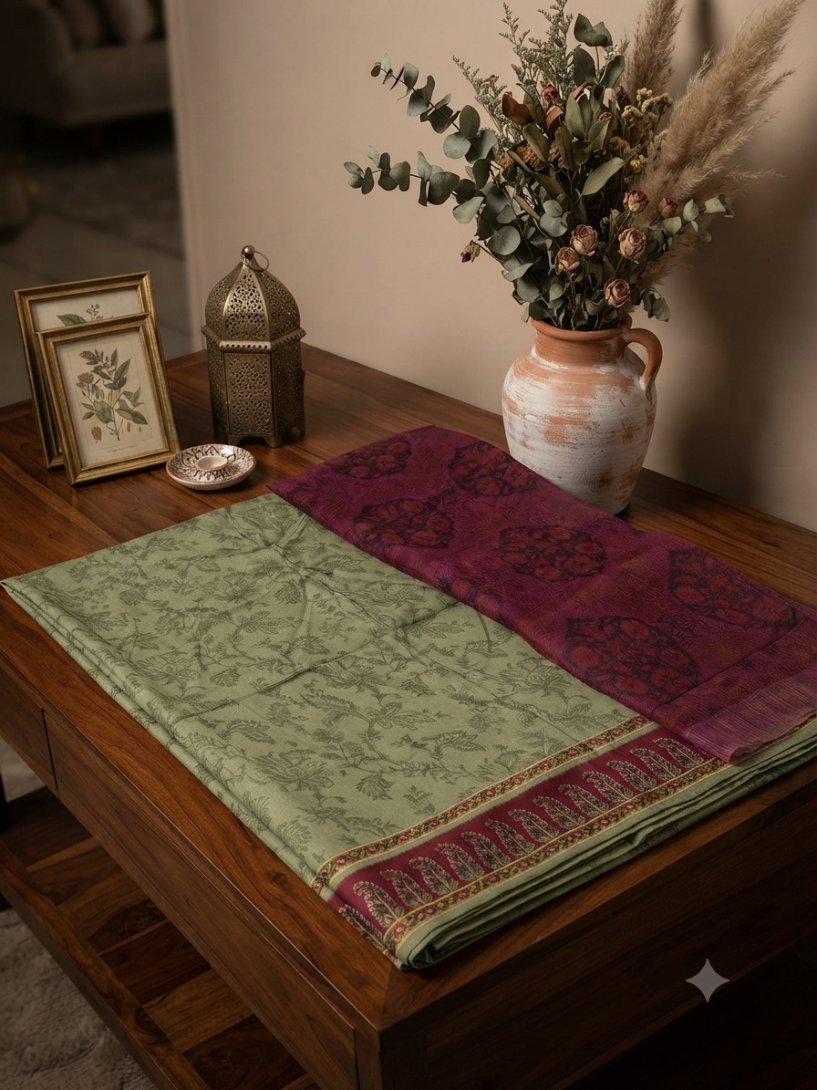 Sale Xenia printed linen shirt and printed chiffon dupatta 2pc