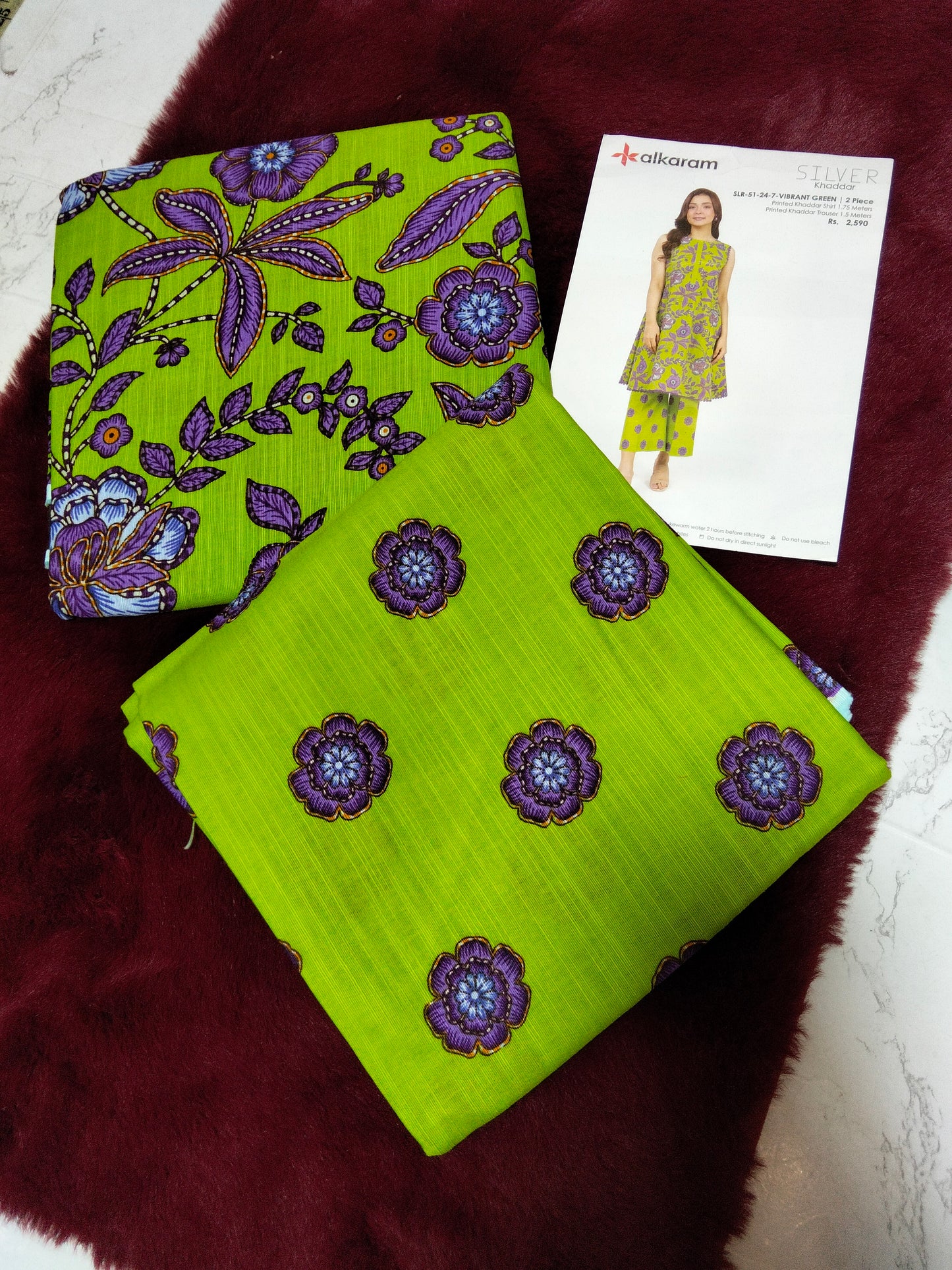 Sale alkaram printed khaddar 2pc shirt and trouser