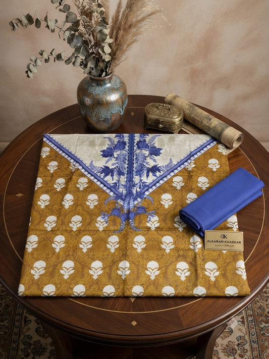 Alkaram printed khaddar 2 pc shirt and trouser