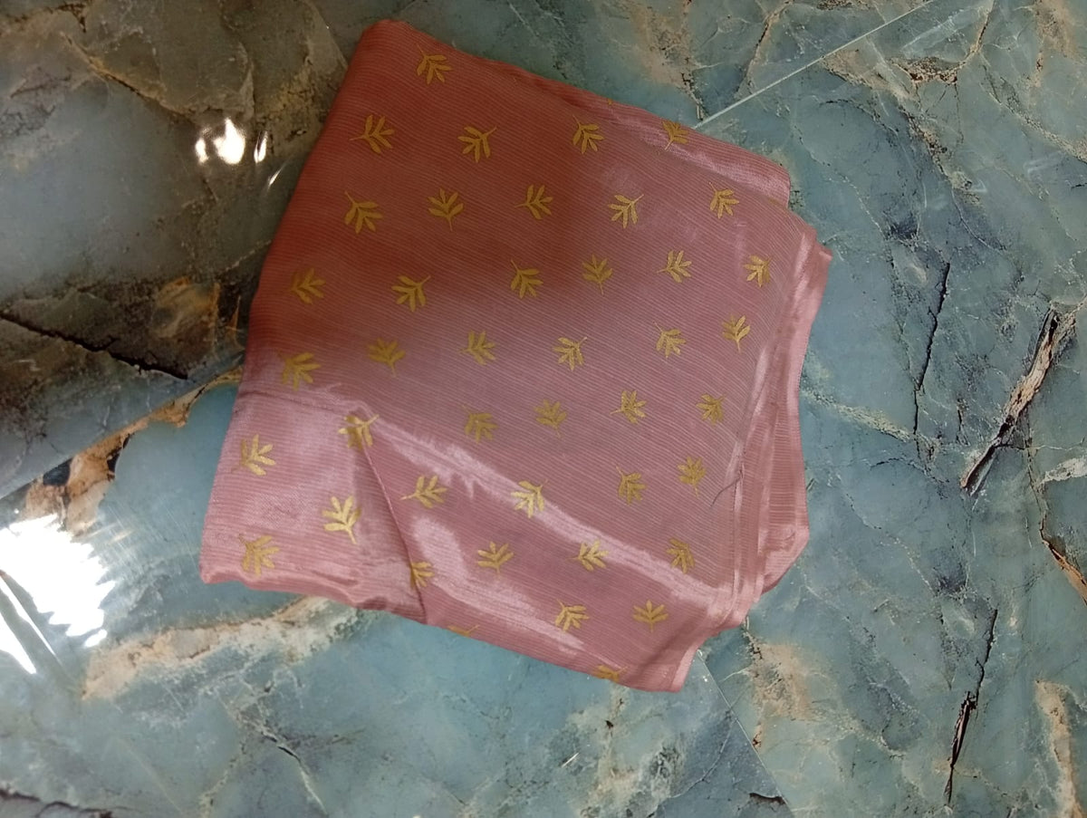 Block printed raw silk 2pc
