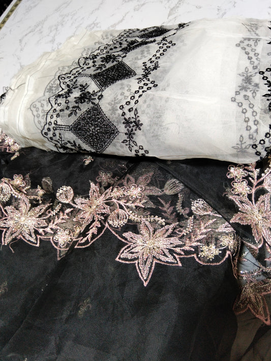Sale 2 Baroque Luxury embroided dupatta deal Organza