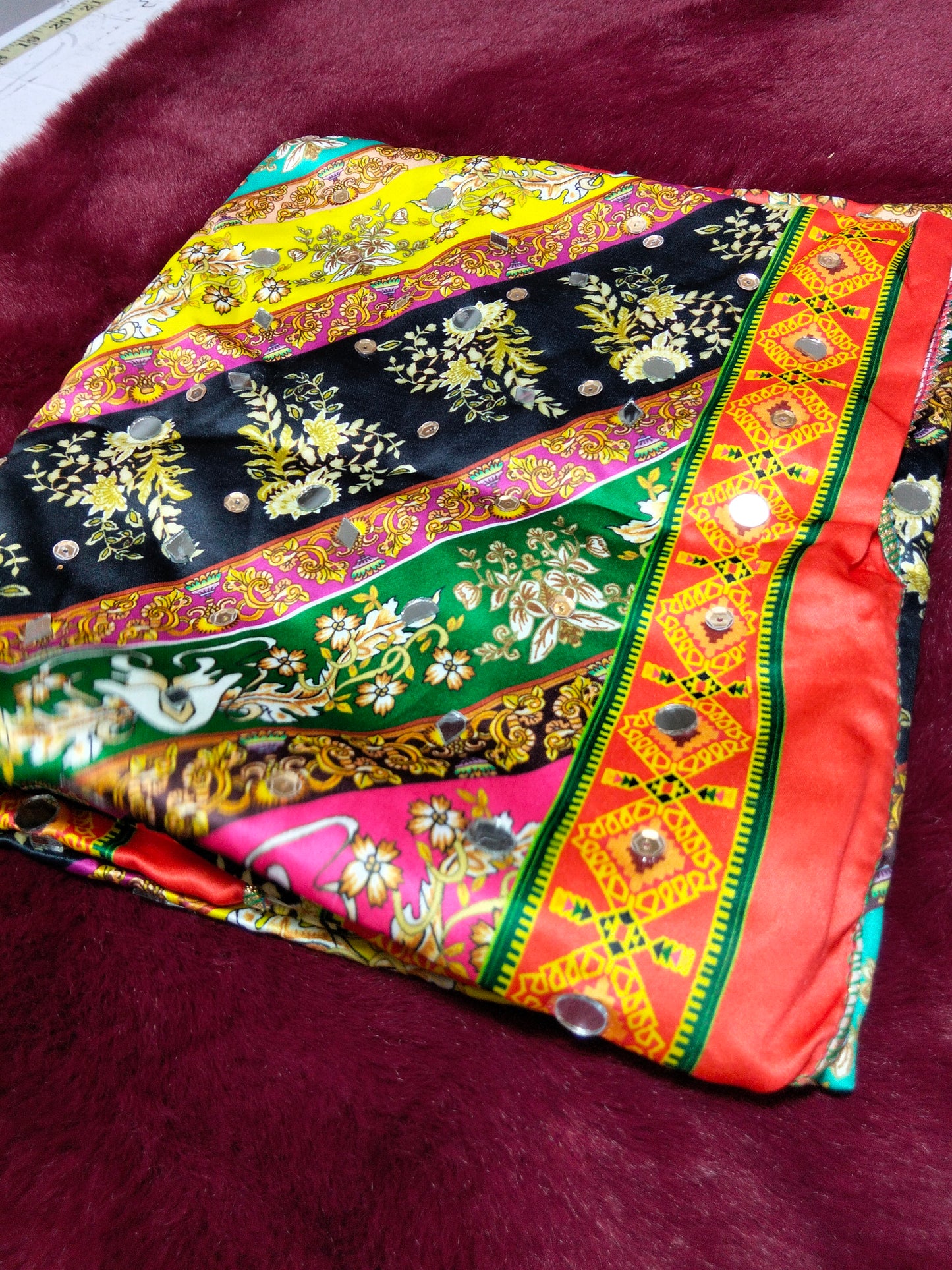 Mirror work silk duppata
