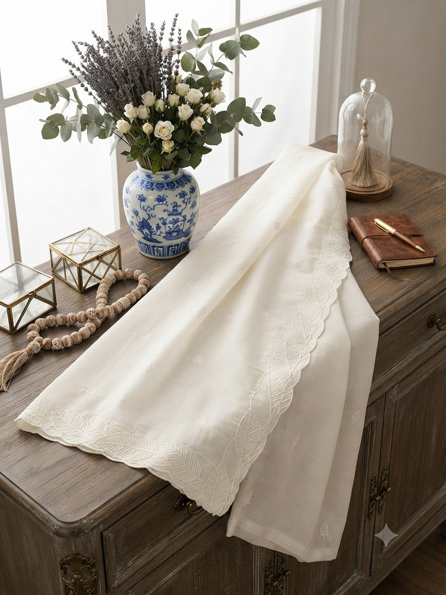 Sale embroided silk dupatta 2 sided