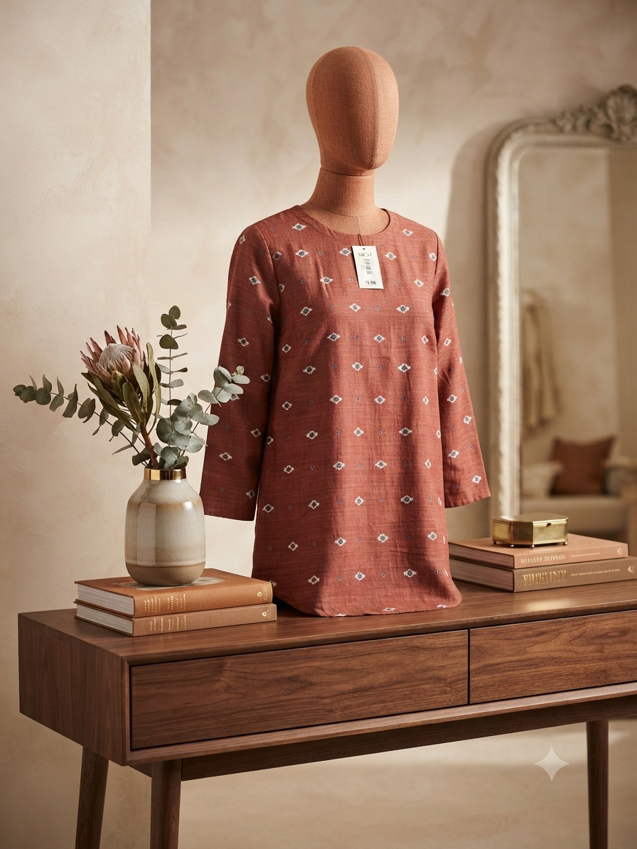 Sale embroided khadar shirt stitch small