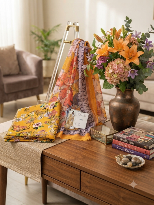 Sale printed lawn 3pc with printed silk trouser