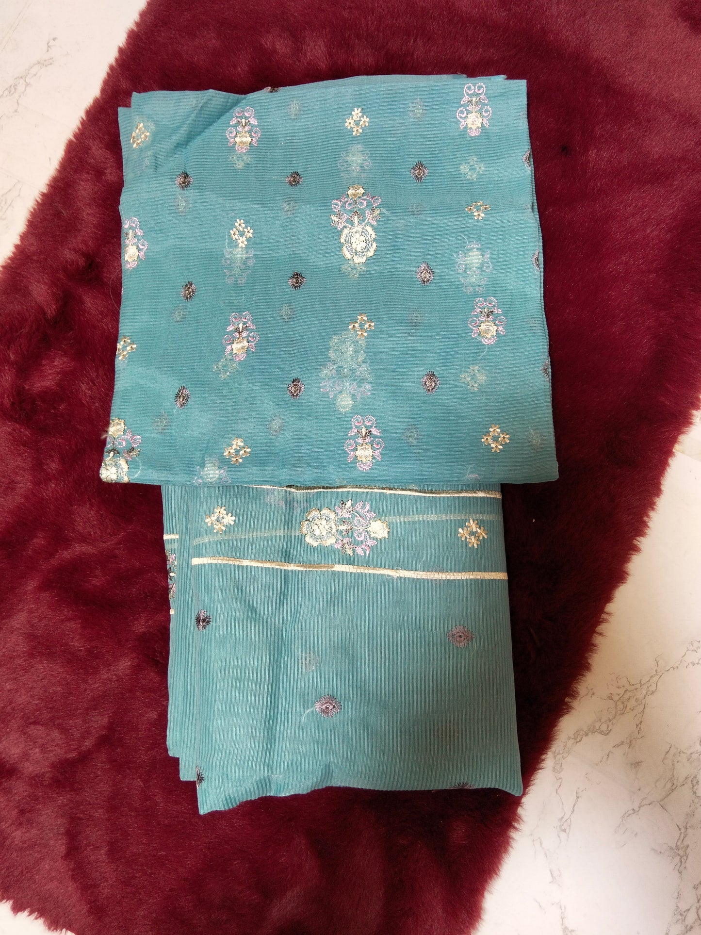 Sale sapphire embroided khadi net shirt and dupatta