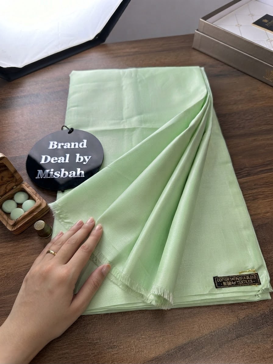 Alkaram plain cotton Satin silk 2 pc