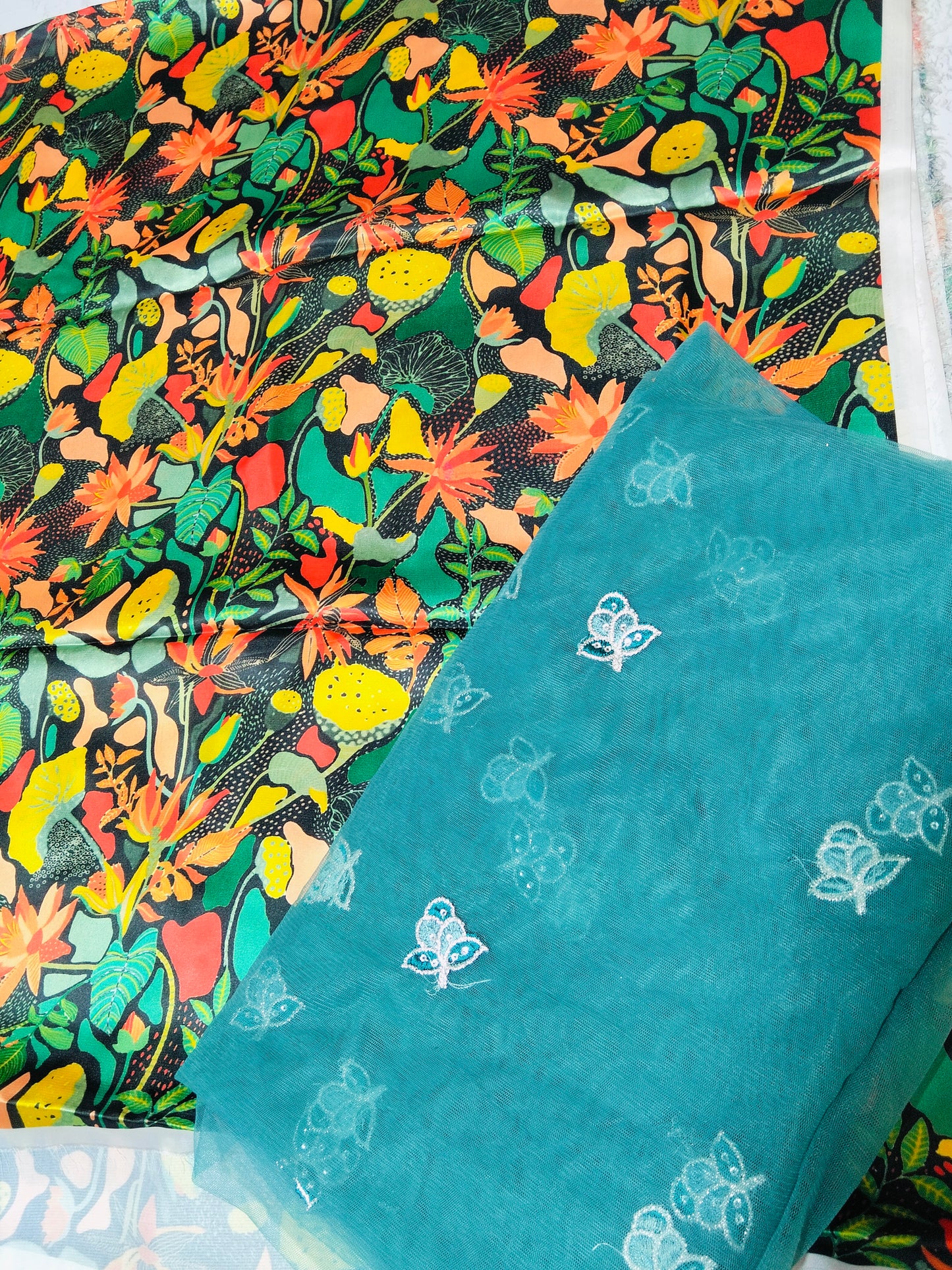 Sale shmose silk 2pc+Net  embroided dupatta