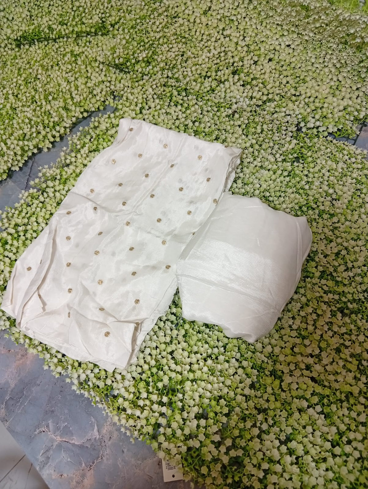 Sale embroided Raw silk shirt with plain trouser 2pc