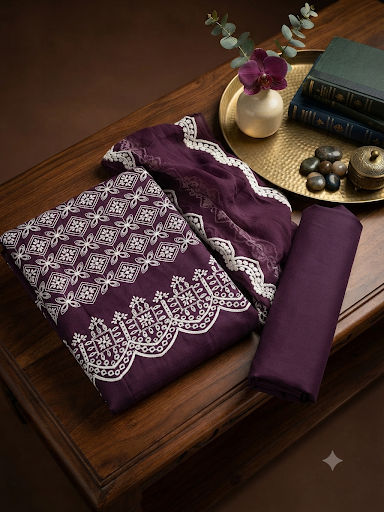 Sale  Riaz arts embroided lawn 3pc with plain trouser and embroided chiffon duptta