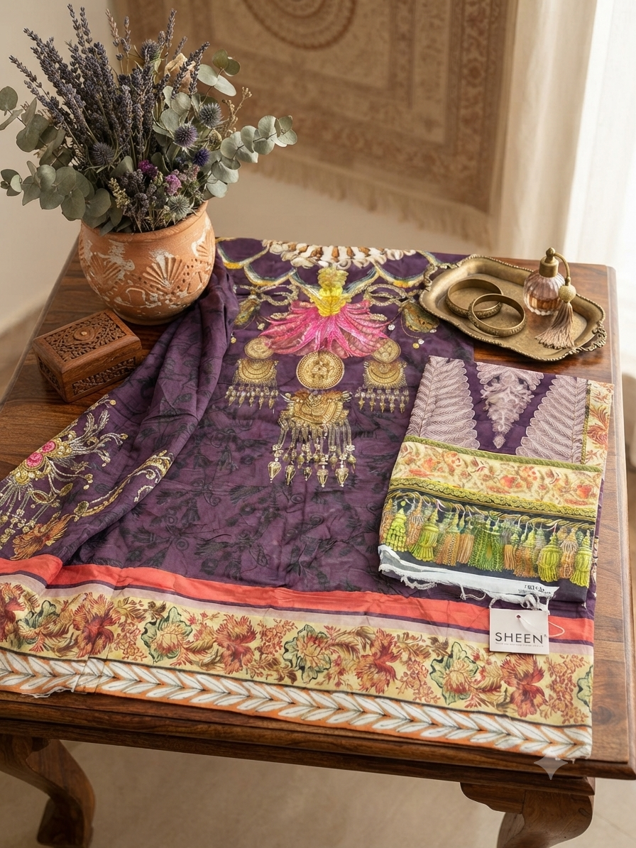 Sale shiza Hassan printed lawn shirt