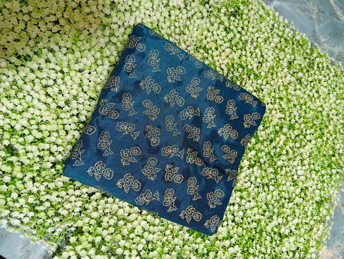 Block printed raw silk 2pc