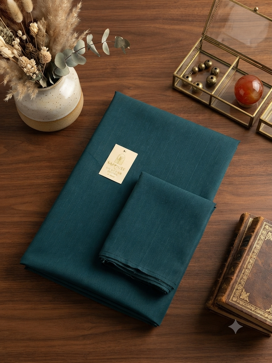 Sapphire textured cotton fabric 2 pc