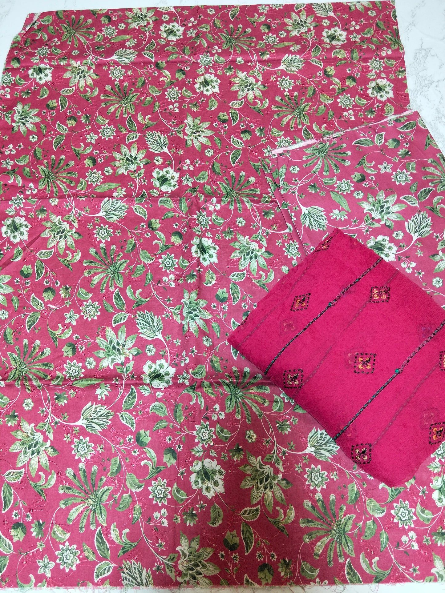 Sale  embroided lawn 2pc+ breeze embroided pure chiffon dupatta