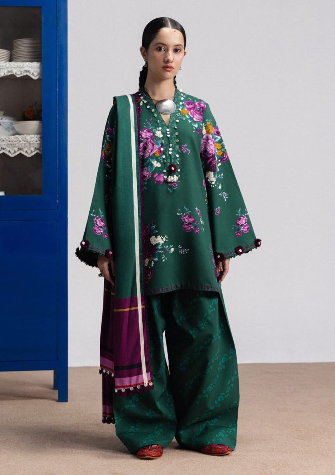 Coco prints by Zara shahjhan  KATYA-9B printed linen 3pc