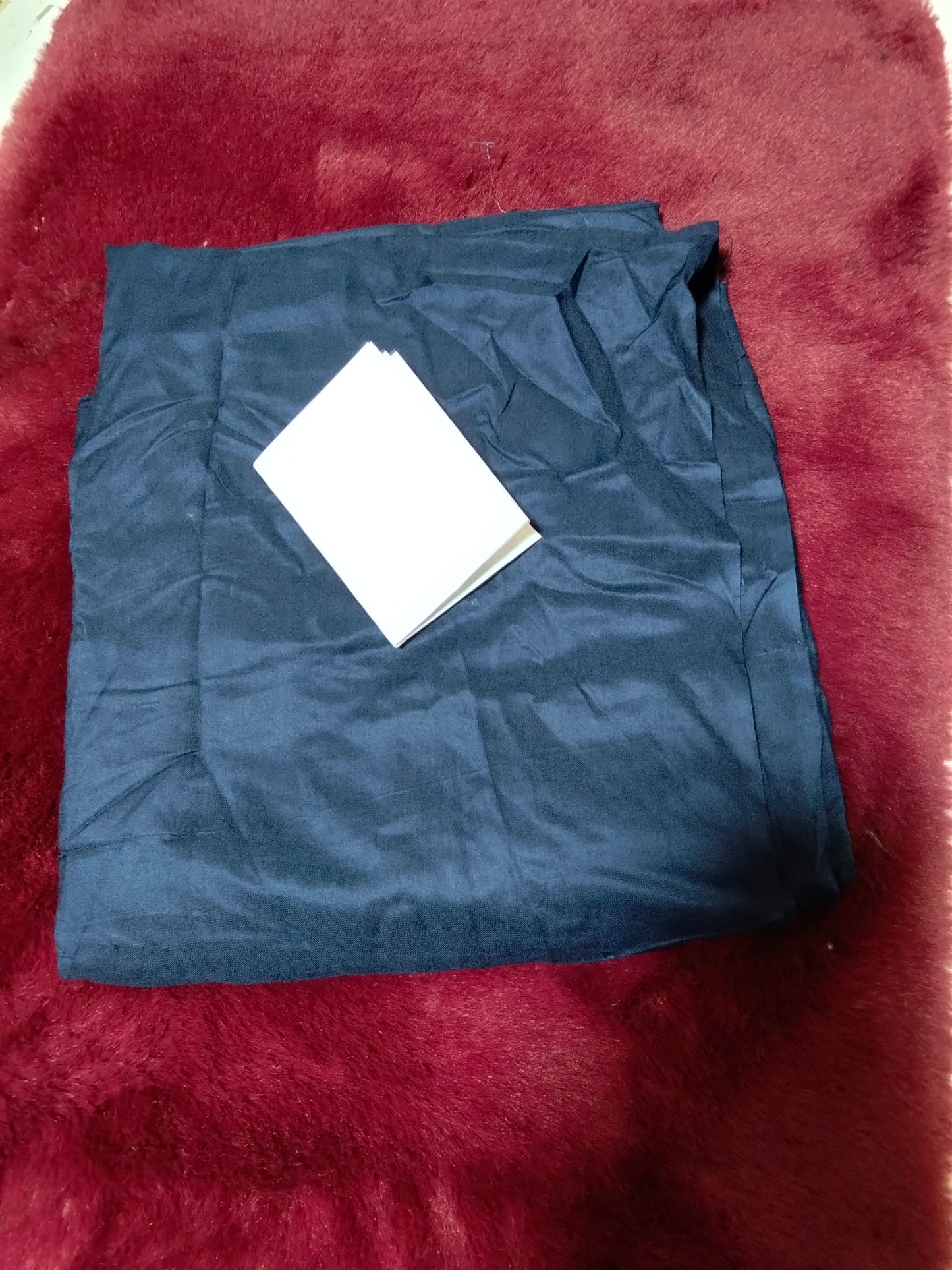 Plain raw silk 2pc navy blue