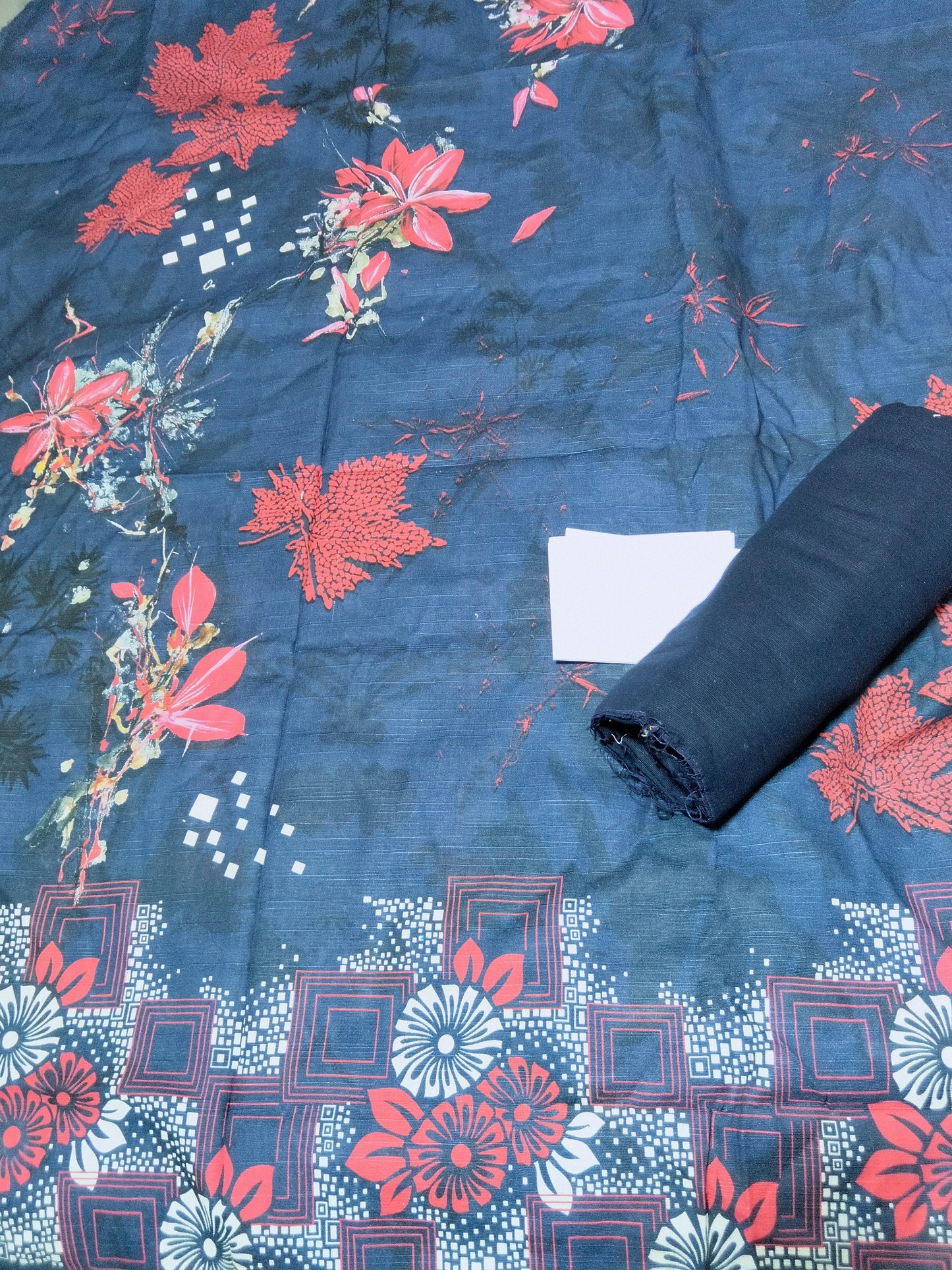 Sale printed Khaddar 2pc shirt and plain trouser